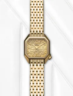 March LA.B Lady Mansart Tweed Gold, gold PVD case