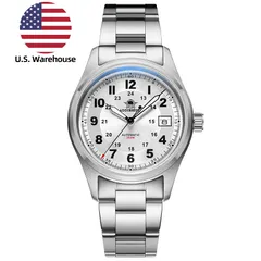 Addiesdive AD2525 with white dial on the steel bracelet (U.S. warehouse badge)