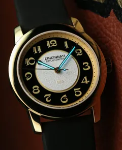 Cincinnati Watch Company Guild Mechanical, gold PVD case, black and white layered dial