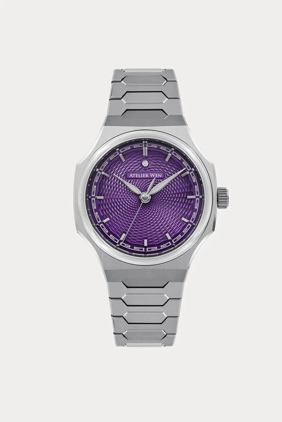 Atelier Wen Perception Millésime 2024 Mù, purple guilloché dial, grade 5 titanium case and bracelet