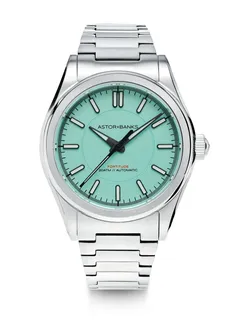 Astor+Banks Fortitude Lite, mint green dial, on steel bracelet