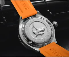 San Martin SN039 screw-down caseback with embossed shark