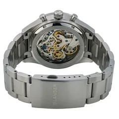 Islander Bridgehampton exhibition caseback showing the Seagull ST1901 column-wheel chronograph