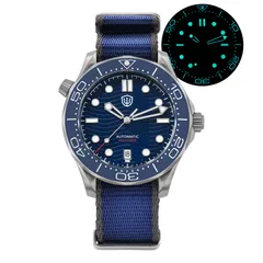 Watchdives WD007 V4 with blue wave dial on nylon strap