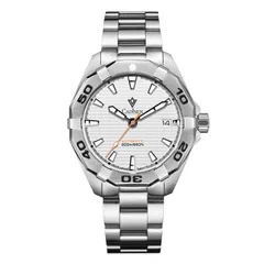 Cadisen C8209 with white lined dial and orange seconds hand