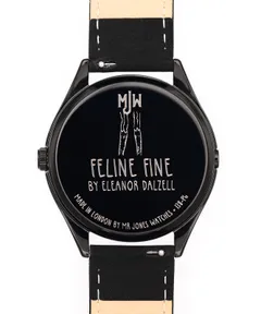 Mr Jones Feline Fine caseback printed with the title and artist's name