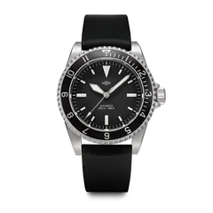 MKII Fulcrum 39 Non-date with 12-hour bezel on a black rubber strap