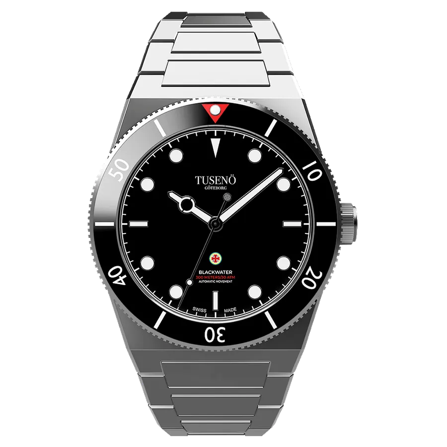 Tusenö Blackwater SSRS Edition, black dial with SSRS logo and 300m rating