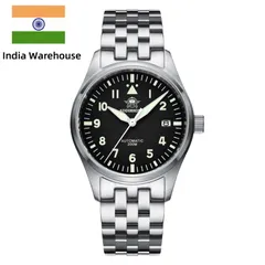 Addiesdive AD2519 with black dial on the steel bracelet (India warehouse listing photo for SKU INAD2519-2)