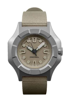 Prevail Onward Tactical, expedition tan dial, on pass-through nylon strap
