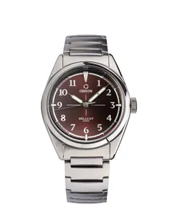 Orion Hellcat Burgundy S, no-date burgundy dial with silver printing, on bracelet