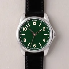 anOrdain Model 2 39.5mm Racing Green, dark green vitreous enamel dial with straw-coloured hands, on black shell cordovan strap