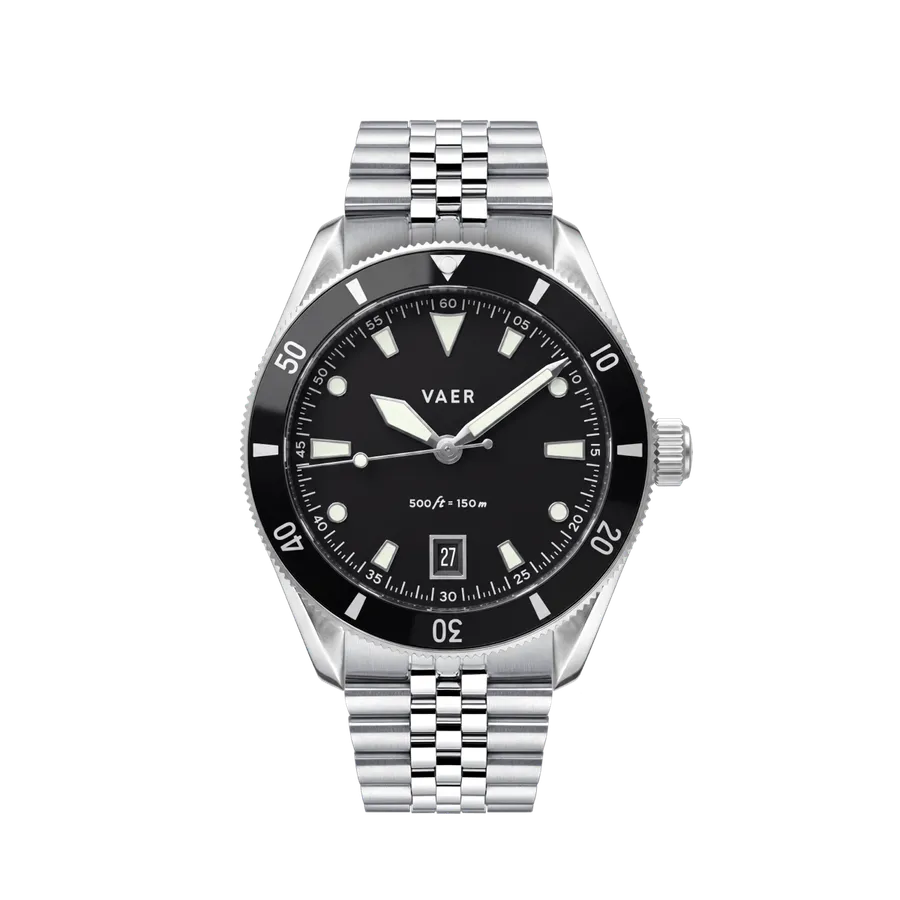 Vaer DS2 Meridian Black 36mm on jubilee bracelet