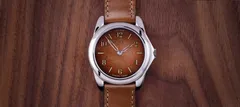 anOrdain Model 2 mkI Brown Fumé, brown fumé enamel dial, on brown shell cordovan strap
