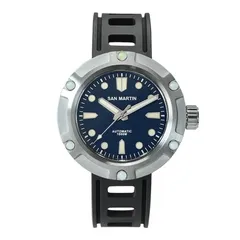 San Martin SN001-G-SN 46mm diver with blue dial and stainless steel bezel