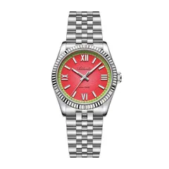Addiesdive AD2535 with textured red dial and lime green chapter ring