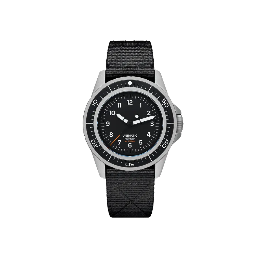 Unimatic Modello Uno UT1 on its nylon strap
