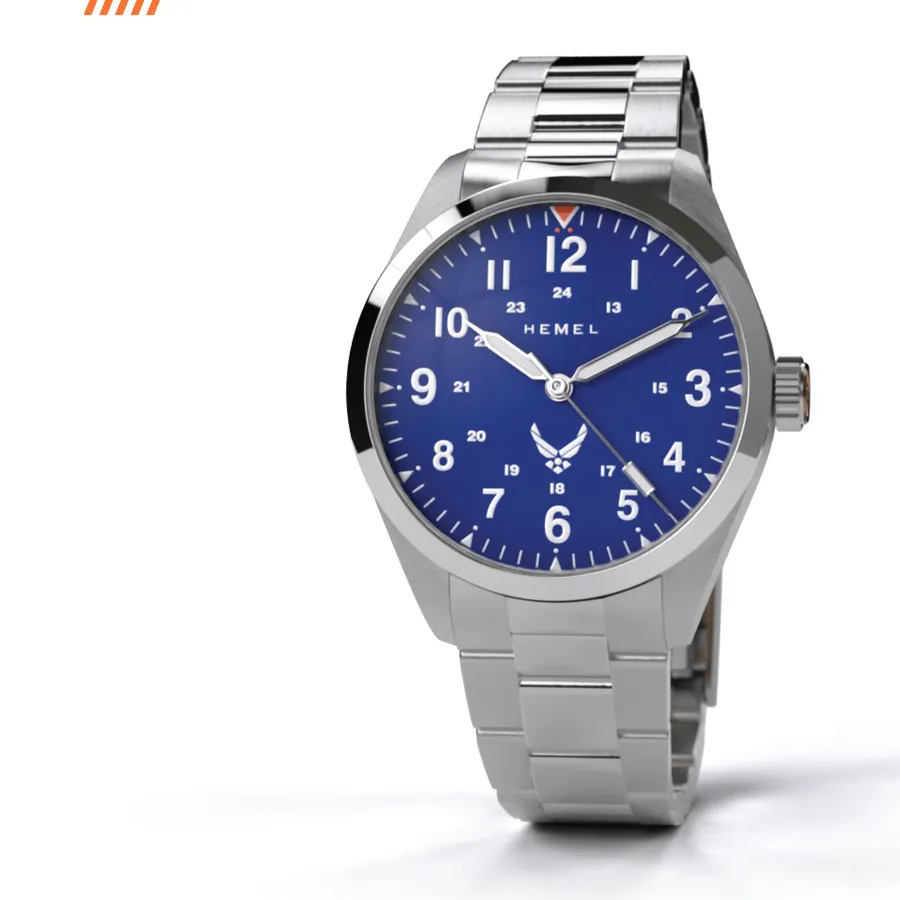 Hemel Gallant USAF Special Edition, blue dial with US Air Force emblem, on steel bracelet