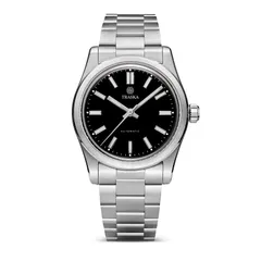 Traska Commuter 36 with onyx stone dial, front view