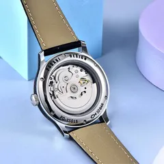 Pagani Design PD-YS015 display caseback held by screws, engraved PD-YS015 and 10 BAR, showing a movement signed NH39A, twenty-four jewels