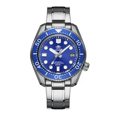 Addiesdive H7 with blue dial and blue ceramic bezel on a three-link steel bracelet