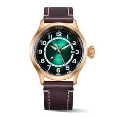 Aquatico Bronze Horizon Hawk GMT with gradient green enamel dial