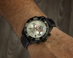Ocean Crawler Shipwreck Hunter Chronograph, Silver Prototype