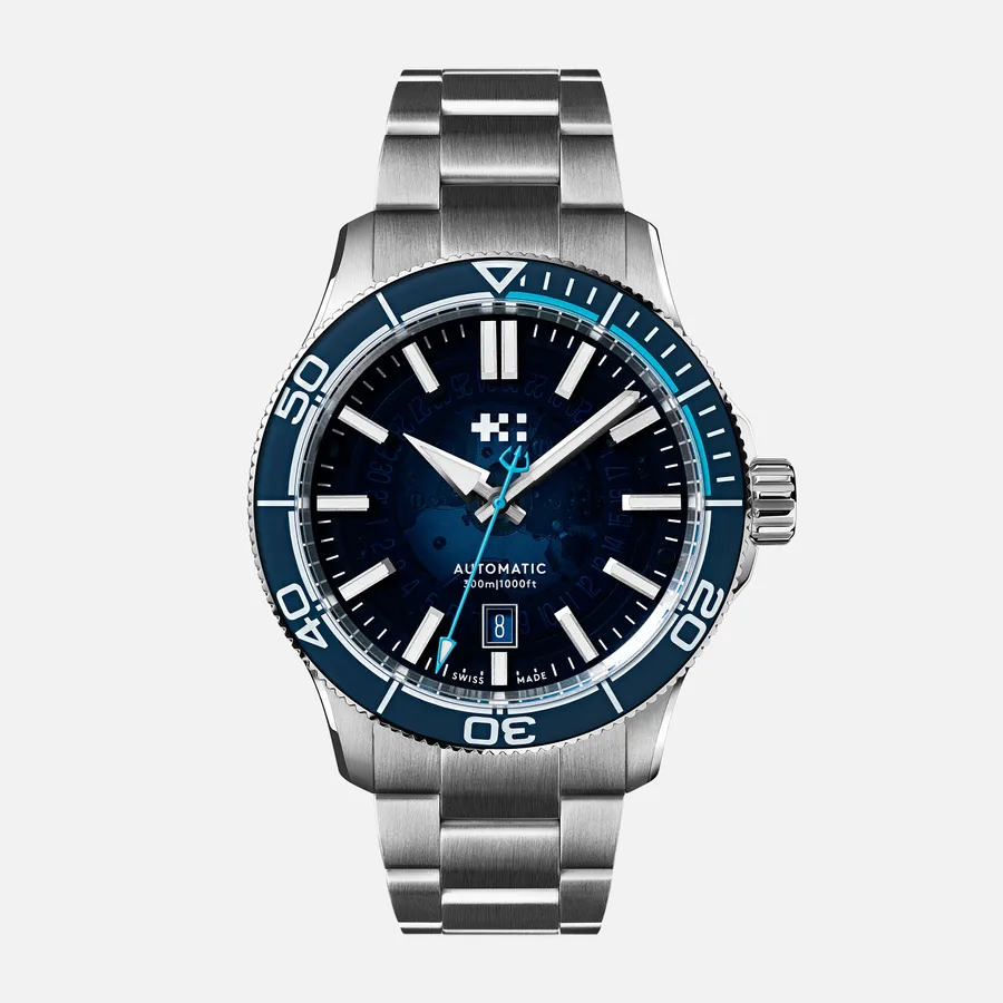 Christopher Ward C60 Sapphire Edge, blue dial on Bader bracelet