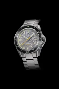 Zelos Swordfish 300m Diver ETA 2892, meteorite dial with date, black ceramic bezel