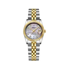 Addies AW25905 two-tone with gold fluted bezel on the two-tone jubilee bracelet