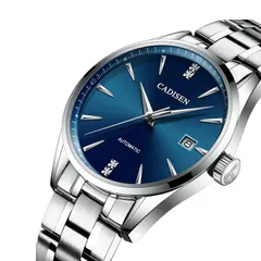 Cadisen C1033 with blue sunburst dial on a steel bracelet