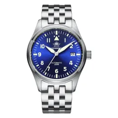 Addiesdive H2/AD2519 with blue dial on the steel bracelet (H2 listing photo, shared by the NH35 and 8215 options)