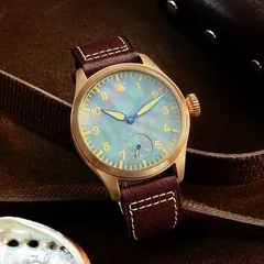 San Martin SN037 with mother-of-pearl dial on brown leather