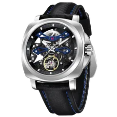 Pagani Design PD-YS017 with blue bridges in a steel case on black strap with blue stitching