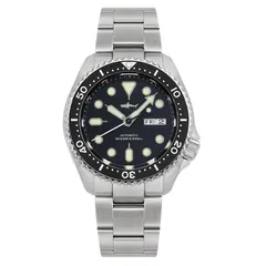 Heimdallr SKX007 Applied with black sunray dial and applied indexes on 3-link bracelet