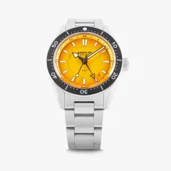 Nodus Sector II Dive GMT Horizon, yellow dial, matte black DLC bezel
