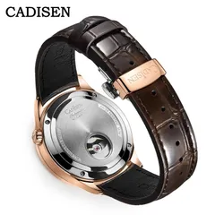 Cadisen C8187 caseback with a small window over the balance, and butterfly clasp