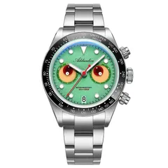 Addiesdive AD2557 with mint green dial and orange and red "eye" sub-dials