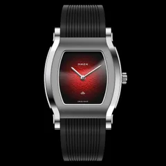 MAEN Grand Tonneau Ultra Thin MNL.05 with lava red fumé dial on black rubber strap