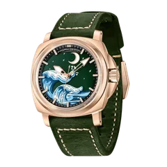 Pagani Design PD-YS014 with green dial and rose-gold-tone case on green leather strap