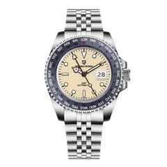 Pagani Design PD-1758 GMT with cream dial on steel Jubilee-style bracelet