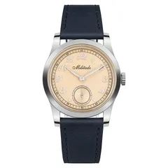 Militado ML01 (K1) with Grained Salmon small-seconds dial on leather strap