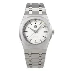 San Martin SN013-G with octagonal bezel and silver dial with hexagon logo