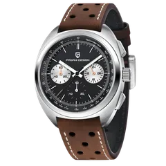 Pagani Design PD-1782 with black dial on brown perforated leather strap