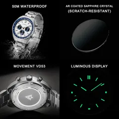 Cadisen C7063 feature image (AR-coated sapphire, VD53 movement, solid caseback, lume)
