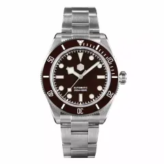 San Martin SN008-G with matte brown dial and brown bezel on bracelet