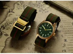 San Martin SN030-Q2 bronze with green dial and parachute strap