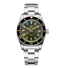 Addiesdive AD2084 with green dial and black ceramic bezel with gold-tone numerals
