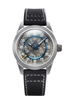Zelos Eagle 2 Ti Meteorite, meteorite dial with blued hands