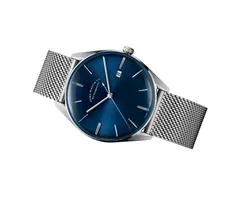 ELKA D02-1001, blue sunbrushed dial, on Milanese mesh